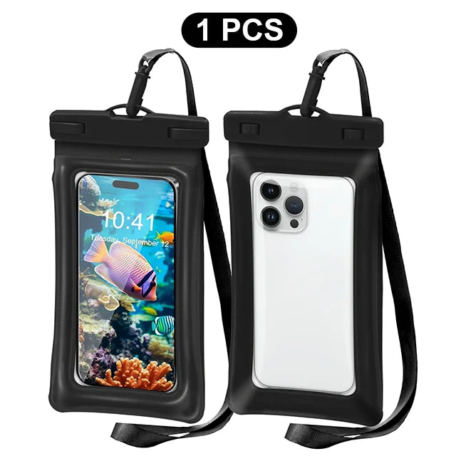 2PCS Waterproof Phone Pouch IPX8 Floating Dry Bag 1PCS Waterproof Phone Case for Beach compatible with under 7.2 inches phones