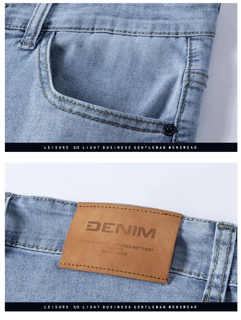 Men's Fashionable Jeans All-Season Cotton Blend Straight-Leg Pants Trendy Minimalist Versatile Casual Style Denim Wear Size29-42