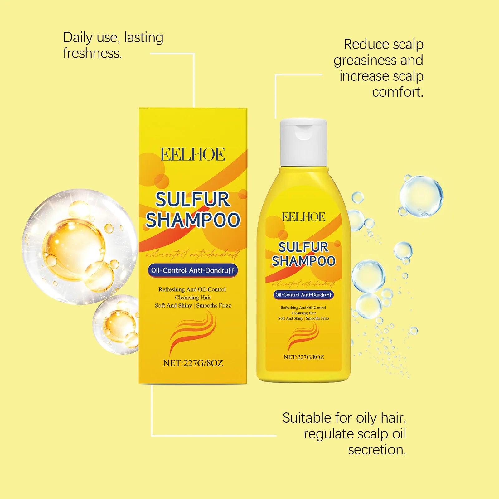 Sulfur Shampoo Shower Gel Set Deep Cleaning Scalp Remove Dandruff Nourishing Oil Control Moisturizing Dry Skin Smooth Body Wash