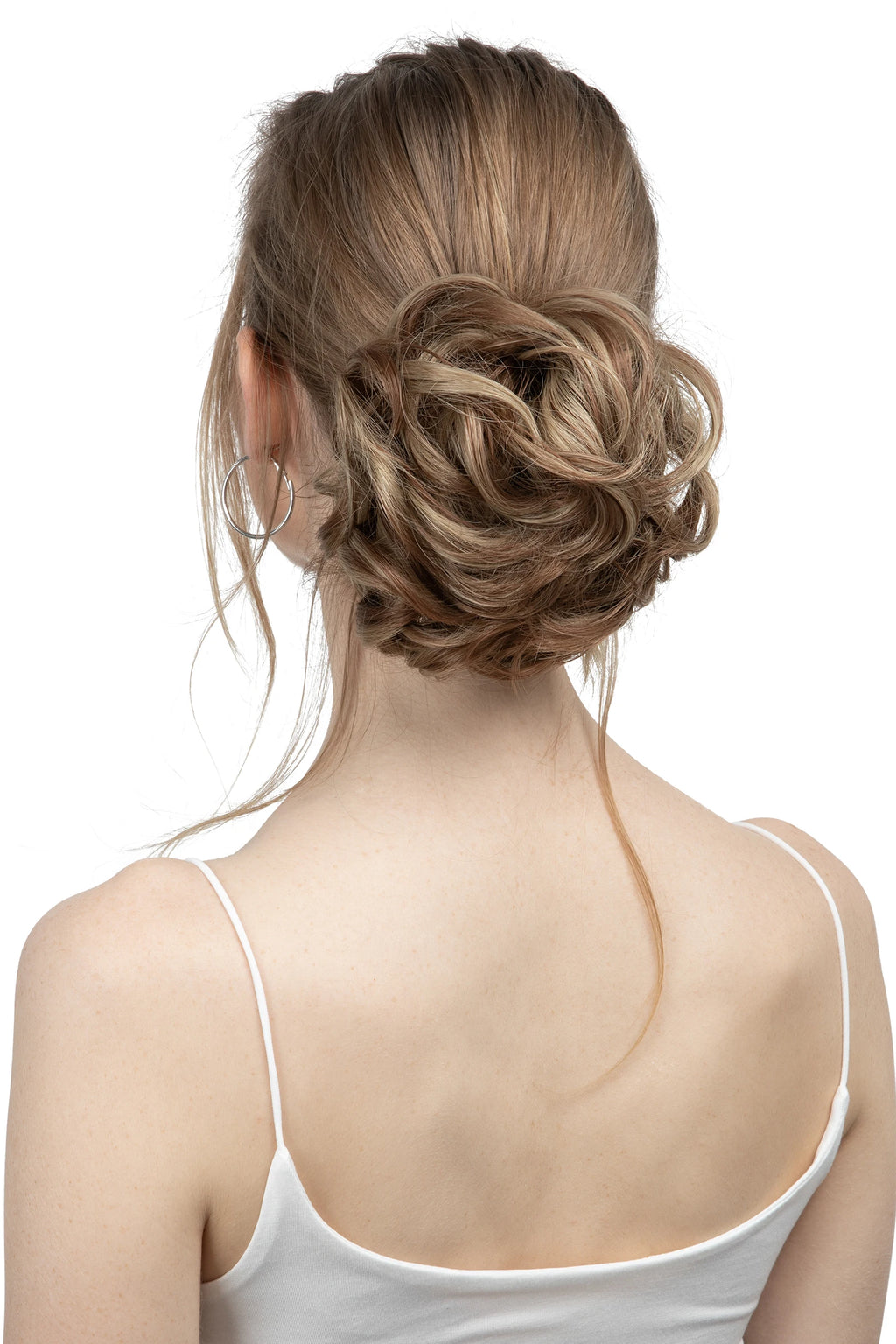 Synthetic Messy Updo Chignon Premium Big Curly Elastic Hair Scrunchies Hairpieces Donut Updo Blonde Brown Hair Pieces For Women
