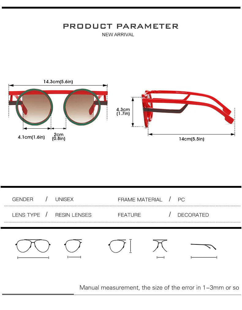 Retro Punk Style Small round Sunglasses UV400 Gradient Shades Unisex Fashion Sun Glasses for Men And Women