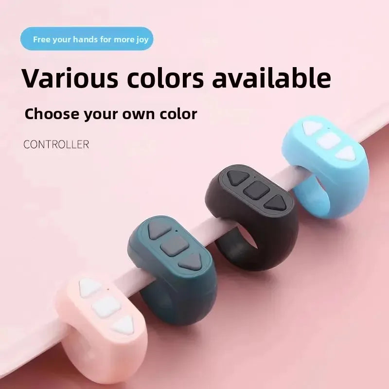 Finger Ring Bluetooth Remote Controller 3 Keys Quick Photograph Wearable Page Scroll Shooting for TikTok Video Tap Control
