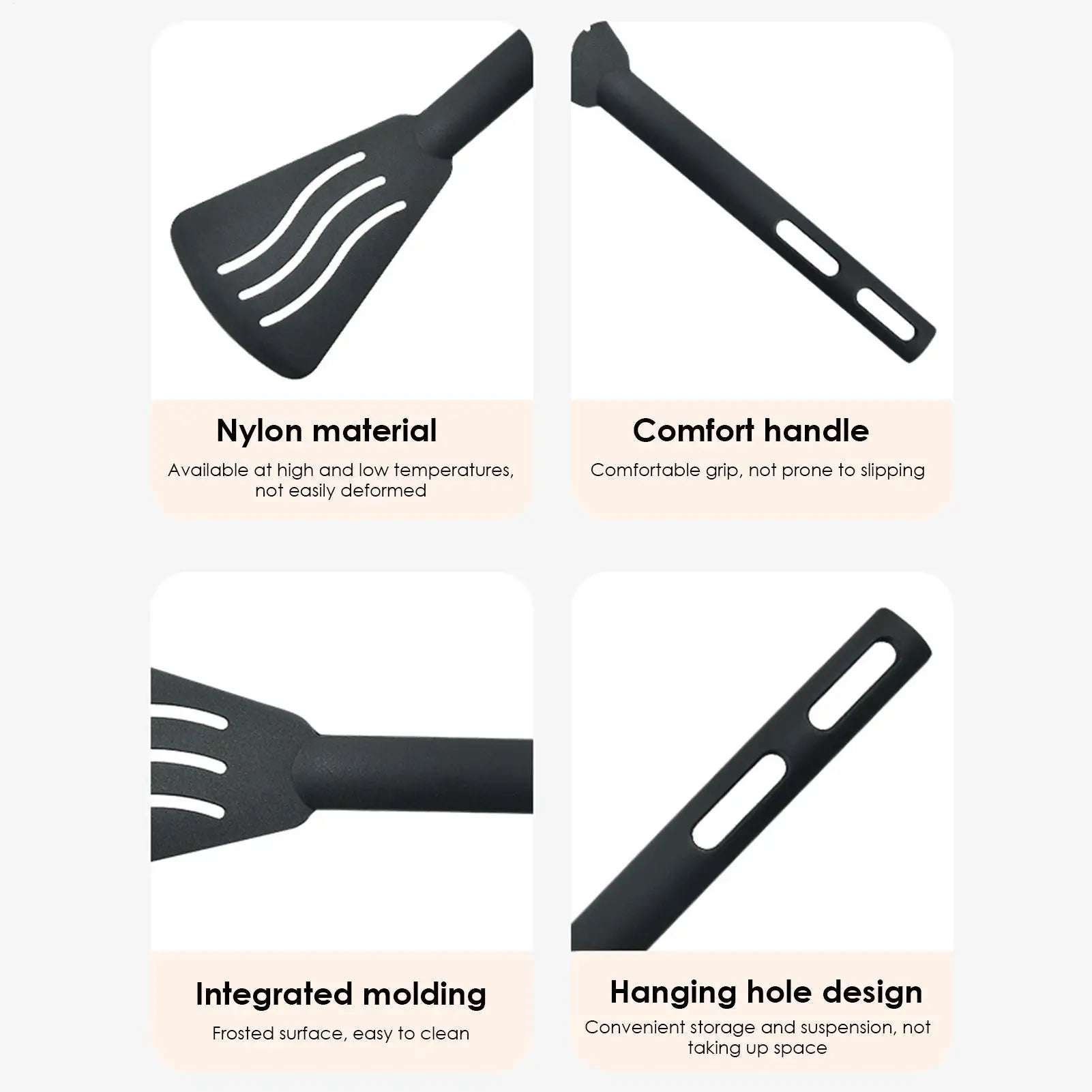 Kitchen Tool Set Nylon Kitchen Utensils Set Sturdy Cutlery Kit With Non-Stick Spatulas Comfortable Handle Cookware Accessories