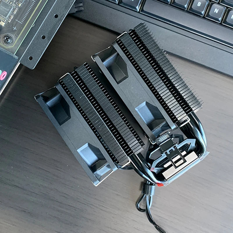 CPU Air Cooler 4PIN PWM 6 Heat Pipe PC Processor Radiator for LGA1700 1200 1150 1151 1155 1156 2011 X99 AMD AM4 AM5 Ventilador