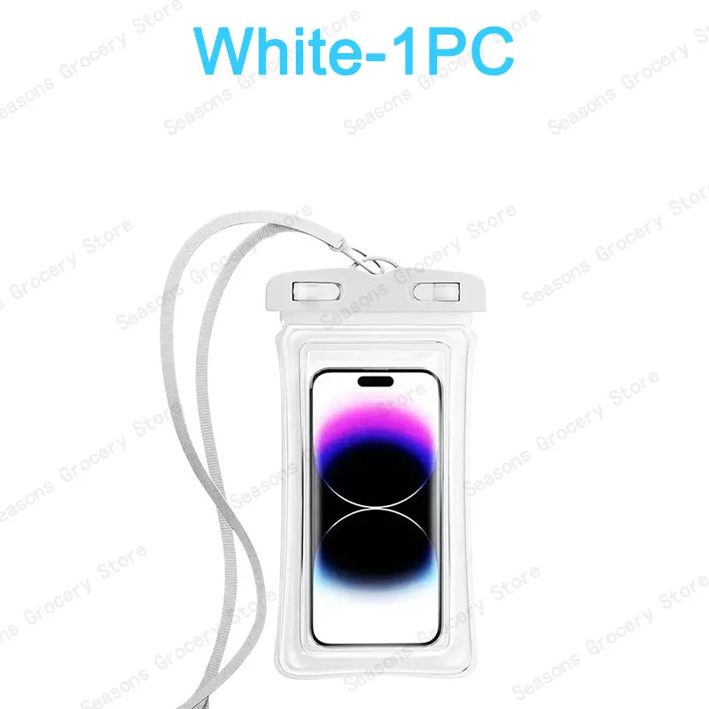 Transparent Waterproof Phone Pouch Under 7.2 Inches Touch Screen Swimming Rafting Waterproof Case with Lanyard Sealed Bag
