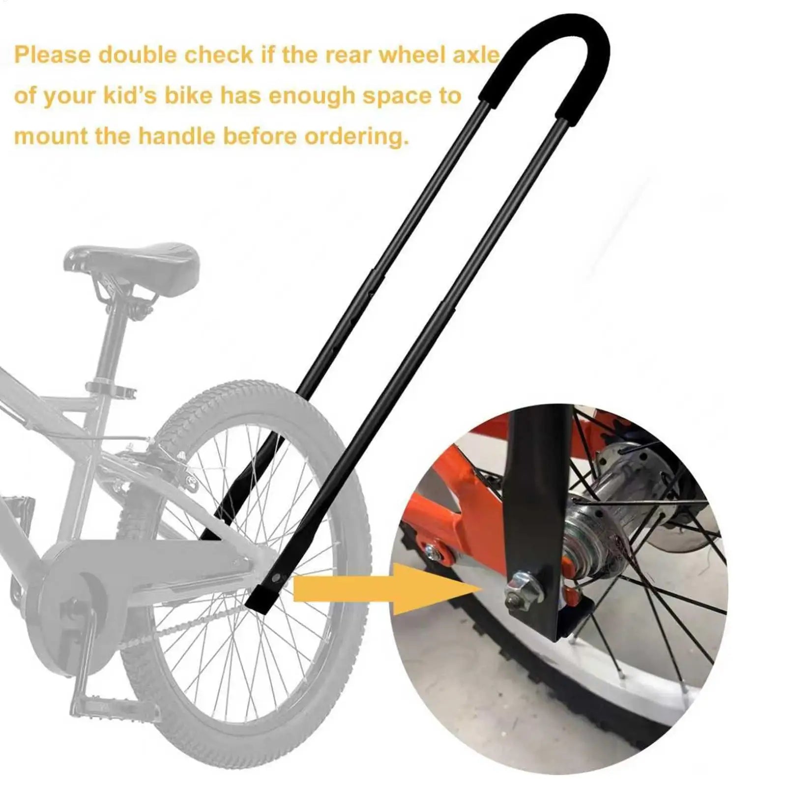Bike Training Bar Child Cycling Safety Trainer Push Stick, Kids Cycling Riding Balance Teaching Attachment Stick for 3-8 Year