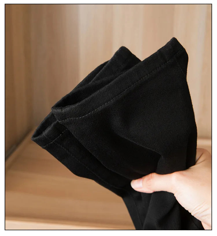 Pure black jeans men's 2025 new light luxury fashion spring and summer versatile elastic slim fit small straight leg pants