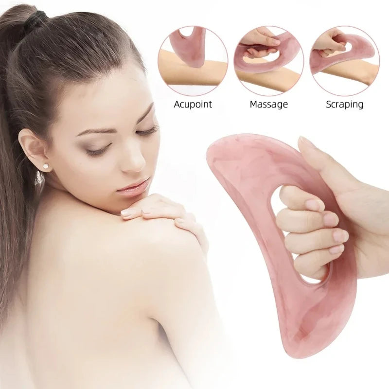 Guasha Board Resin Beeswax Massager Scraper Chinese Gua Sha Tool for Face Neck Back Body Acupuncture Pressure Massage Therapy