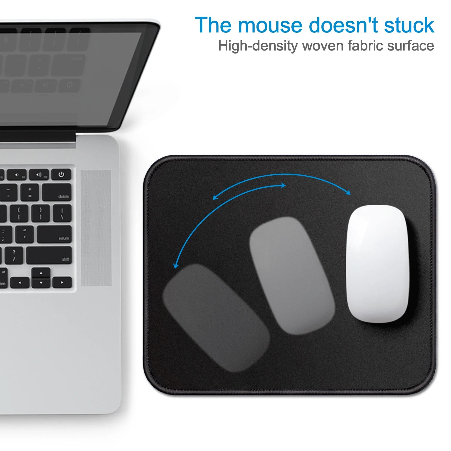 Mouse Pad with Stitched Edge Gaming Mousepad Small Non-Slip Rubber Base Washable Portable for Office Home Computer Laptop mat
