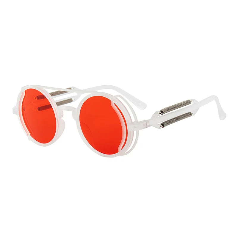 Retro Classic Steampunk Sunglasses UV400 Round Frame Design Colored Lenses Glasses Eyewear Gothic Men Women Sunglasses Steampunk