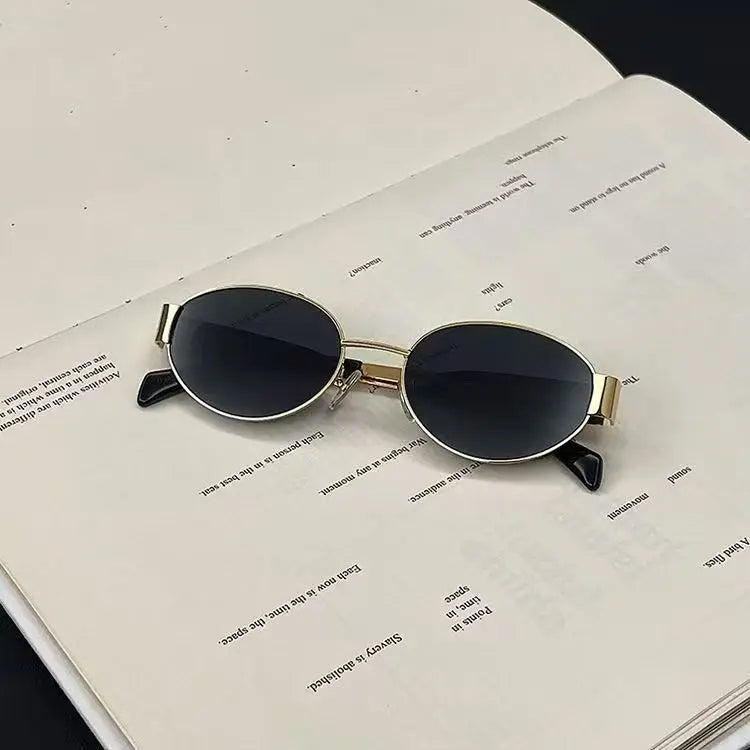 2025 New Fashion Retro Women Sunglasses Luxury Oval Frame Sunshade UV400 Unisex Outdoor Glasses for Traveling, Driving, Parties