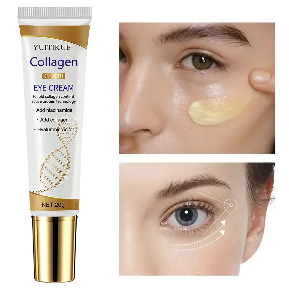 Collagen Eye Cream 20g - Smoothes Wrinkles & Firms, Fast Absorption Non-Greasy, with Niacinamide & Hyaluronic Acid