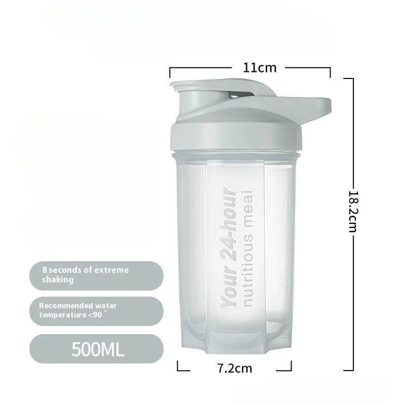 1PC 500ml Protein Powder Shaking Cup Portable Sport Shaker Bottle Fitness Gym Shaker Whey Protein Powder Mixing Bottle