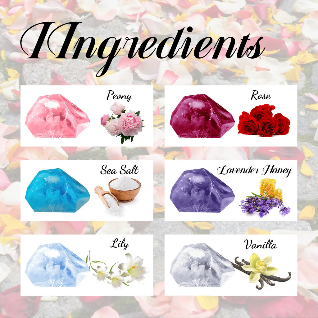 Bath Gem Soap Moisturizing Hydrating Smooths Skin Long-Lasting Fragrance Brightens Elbows Joints Whitens Beautifies Body Skin