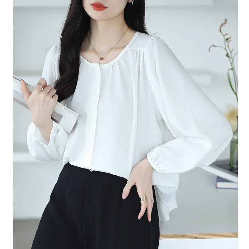 Women's Loose and Casual Shirt, Slim and Reduces Age-reducing Temperament