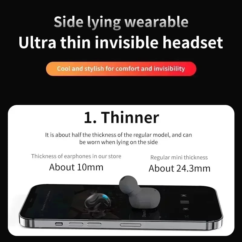 X55 Earphones Wireless Earphones Headphones Noise Reduction Sport Game Sleep Bluetooth 5.0 Earbuds HIFI Stereo Music Headset