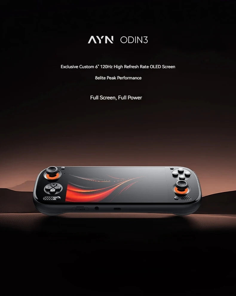 In Stock AYN Odin3 Handheld Game Players 6Inch 1080P 120Hz AMOLED Screen 8000mAh Hall-Effect Joystick/Trigger Game Console