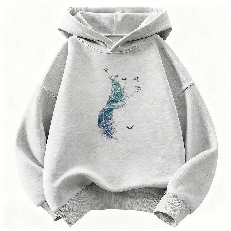 Vintage Leaf Design Hoodie Retro Children's Sweatshirt Hoody Casual Hoodies for Boys Girls Clothes Fashion
