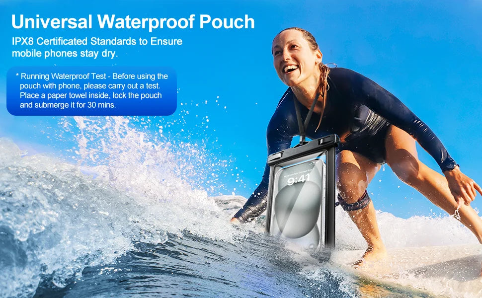 Airbag Waterproof Mobile Phone Bag Diving Protective Cover Waterproof Item Bag Anti-lost Bag for Beach Cruise Spring Water Park