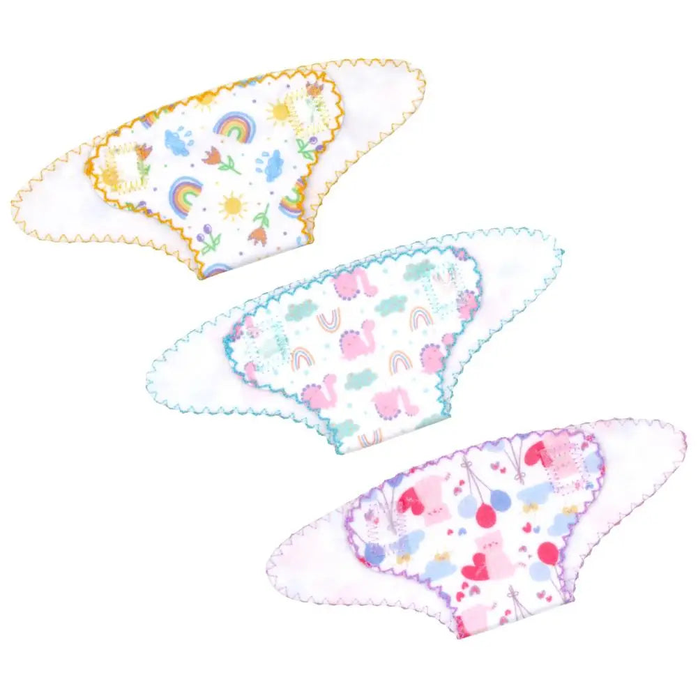 Baby Doll Diaper & Bib Set For 14-18 Inch Dolls, Adjustable Cloth Diapers And Drool Bibs For American Doll Clothes Accessories