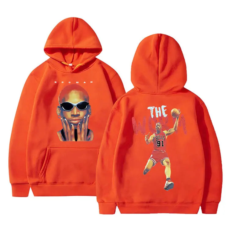 Vintage The Worm Dennis Rodman Graphics Hoodie Men Women Hip Hop Fashion Oversize Sweatshirt Harajuku Boys Basketball Streetwear