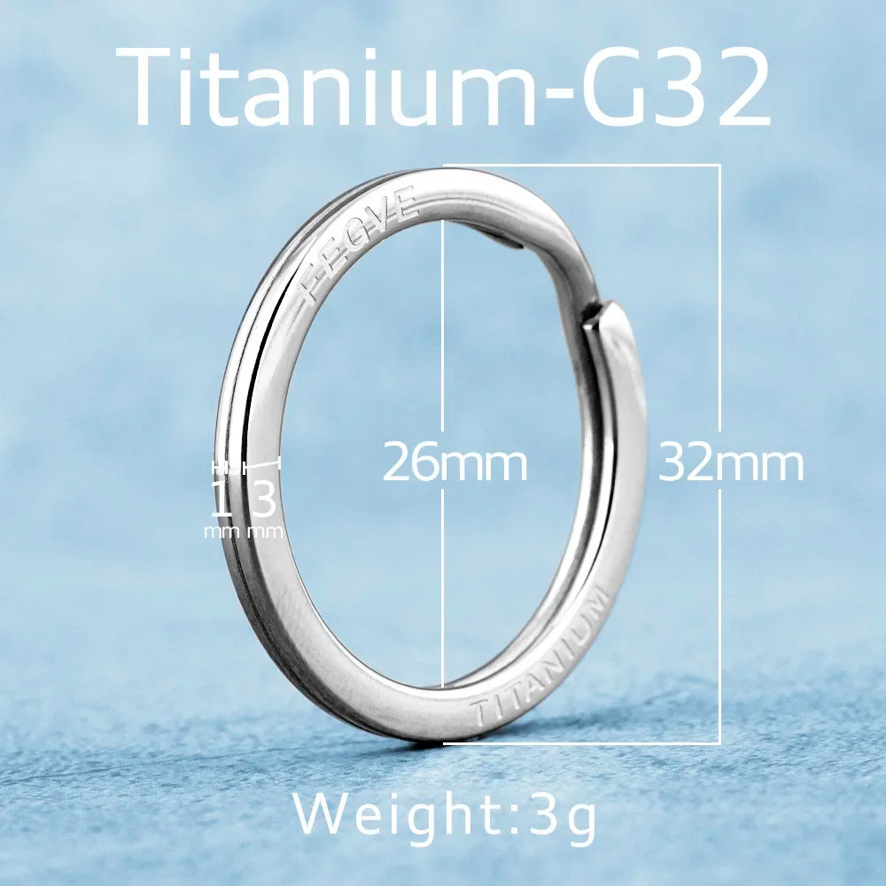 Real Titanium Men Keyring Flat Key Chain Rings Holder Car Lightweight Keychain Buckle Jewelry Quickdraw EDC Wholesale Best Gift
