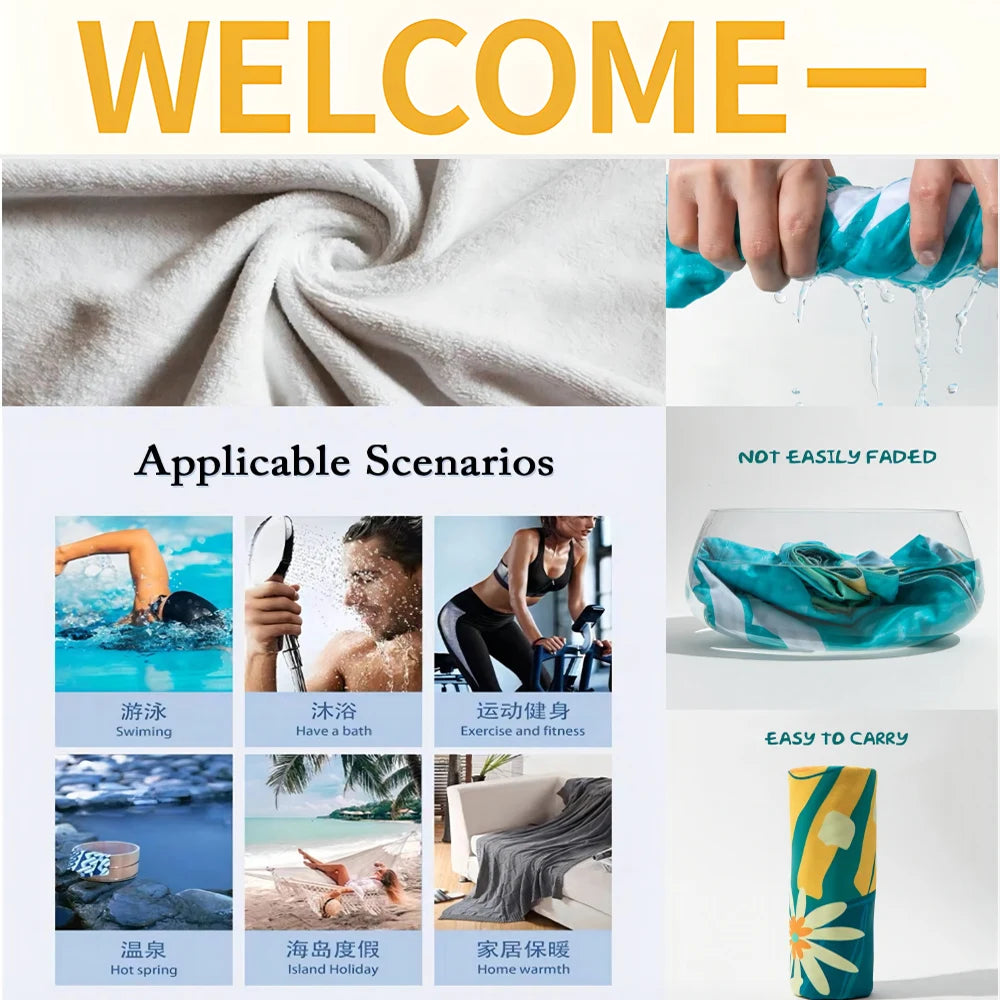 W-WWE Wrestling Star Big Microfiber Beach Towels Quick Dry Towel Sand Beach Towels Pool Towel for Travel Swim Pool Yoga