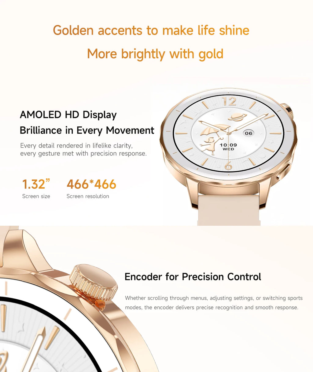Smart Watch Women Hebrew 4GB/ROM Memory Bluetooth Network Sharing Whatsapp Messgae Reply Map Navigation Amoled Screen Smartwatch