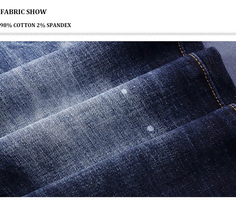 Designer Fashion Men Jeans High Quality Retro Blue Stretch Slim Fit Painted Ripped Jeans Men Brand Vintage Denim Pants Hombre