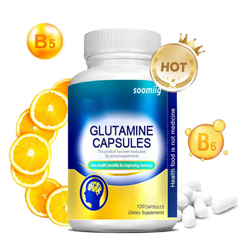 L-Glutamine - Supports Digestive , Gut Health and Promotes Muscle Growth and Recovery, Improves Immunity - 120 Capsules