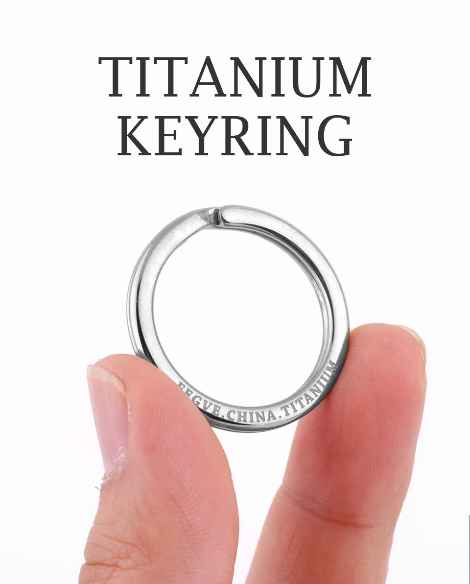 Real Titanium Men Keyring Flat Key Chain Rings Holder Car Lightweight Keychain Buckle Jewelry Quickdraw EDC Wholesale Best Gift