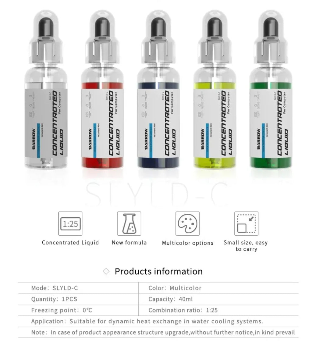 Barrow Water Coolant Colorful Liquid Deionized Thermal Fluid For Computer PC Water Cooling System Refrigeracion Liquid,SLYLD-C