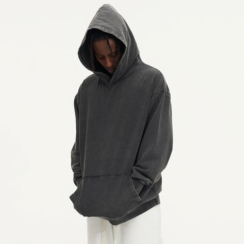 Couple Hoodies Washed Vintage Long Sleeve Autumn Winter Sweatshirts Loose Oversized Streetwear Pullovers Cotton Tops