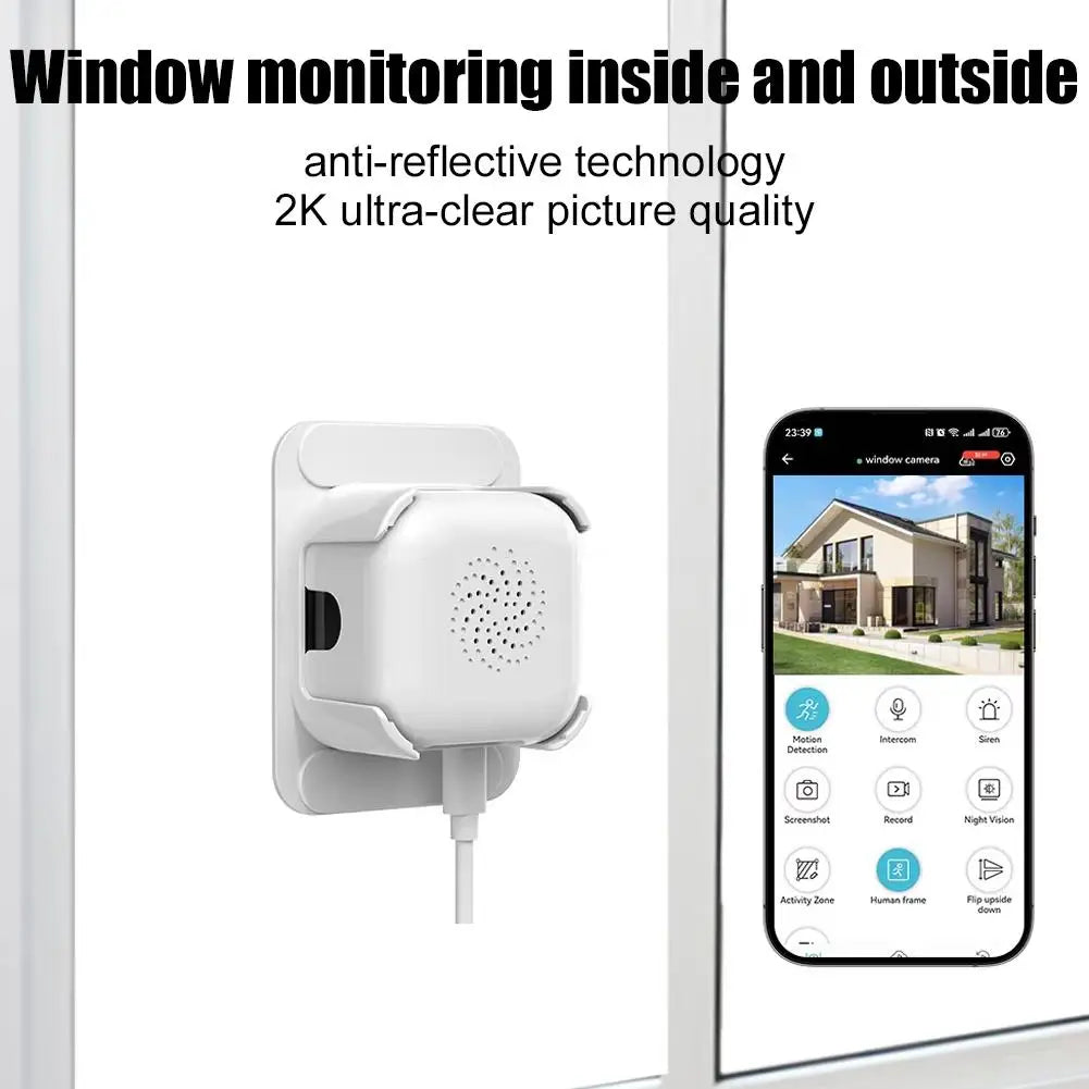 5MP WiFi Security Camera With Glass Mount Full Color Night Vision Two-Way Audio Baby Monitor Household Indoor Surveillance Cam