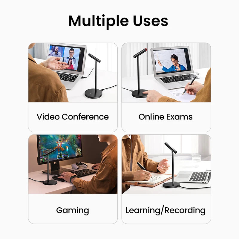 UGREEN USB Computer Microphone 360 Omnidirectional for Streaming,Gaming, YouTube,Podcasting Desktop Microphone with Mute Button