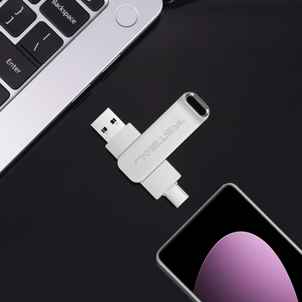 JASTER 2 IN 1 USB 3.0 Flash Drives 64GB Key Chain Pen Drive 32GB TYPE-C for Phone Memoria USB 16GB High Speed Creative Gift 8GB