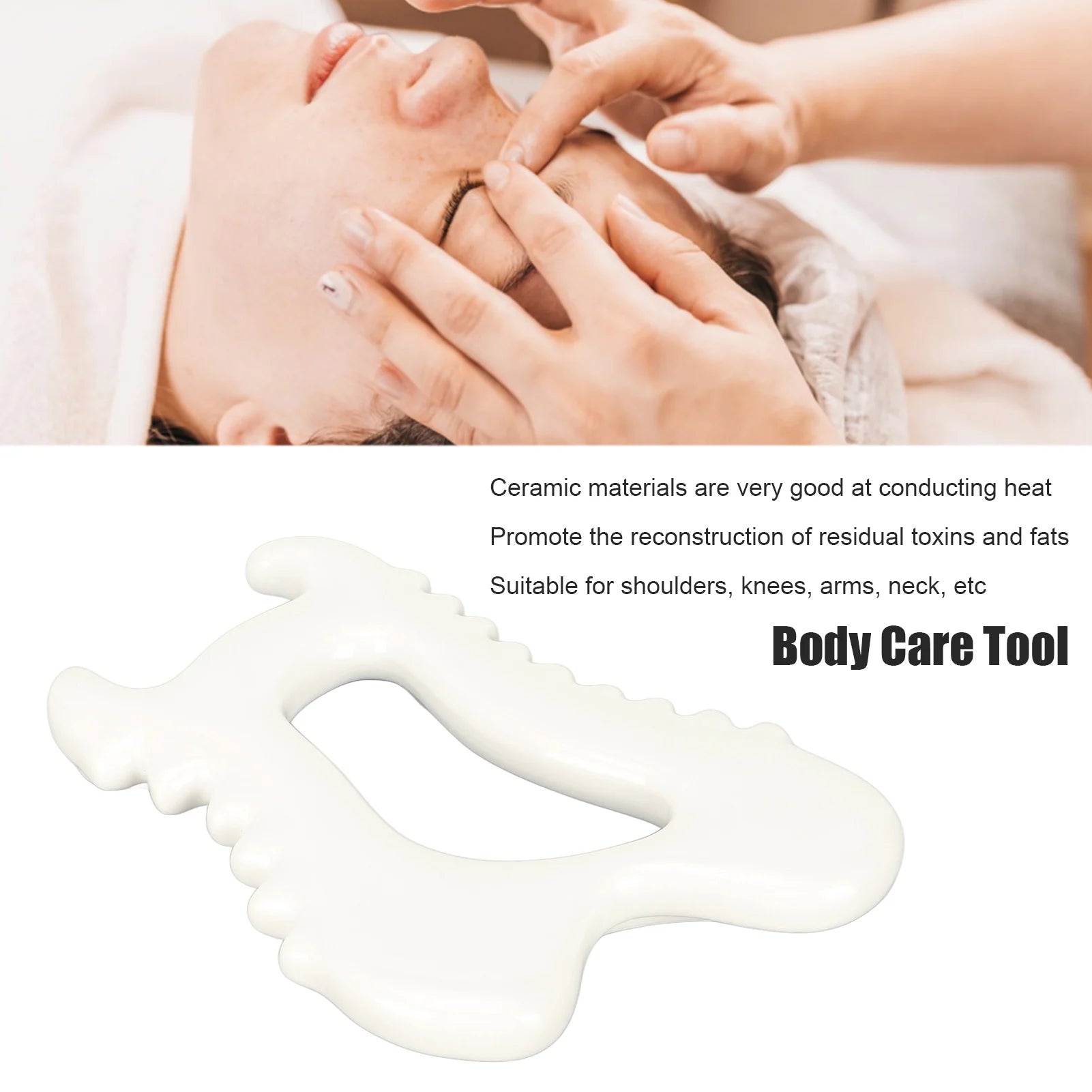 Gua Sha Tool Ceramic Antistatic Easy To Use Good Thermal Conductivity Gua Sha Massage Scraping Tool for Leg Body