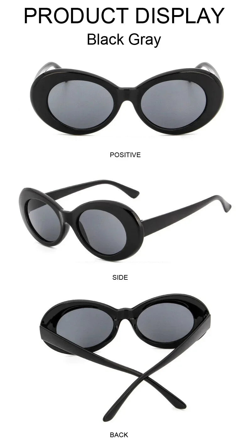 New Retro Oval Sunglasses Man Vintage Fashion Sun Glasses Classic White Black Lentes De Sol Mujer UV400 Gafas De Sol