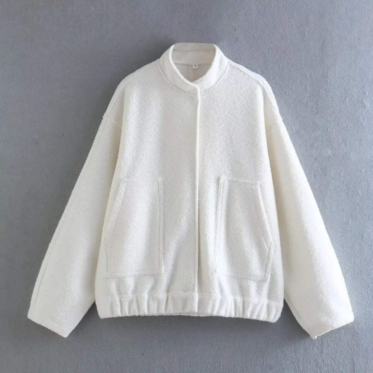 HH Women's Elegant Solid Coat Button Long Sleeve Pocket Bomber 4-Color Jacket Female Spring Casual Loose Streetwear Coats