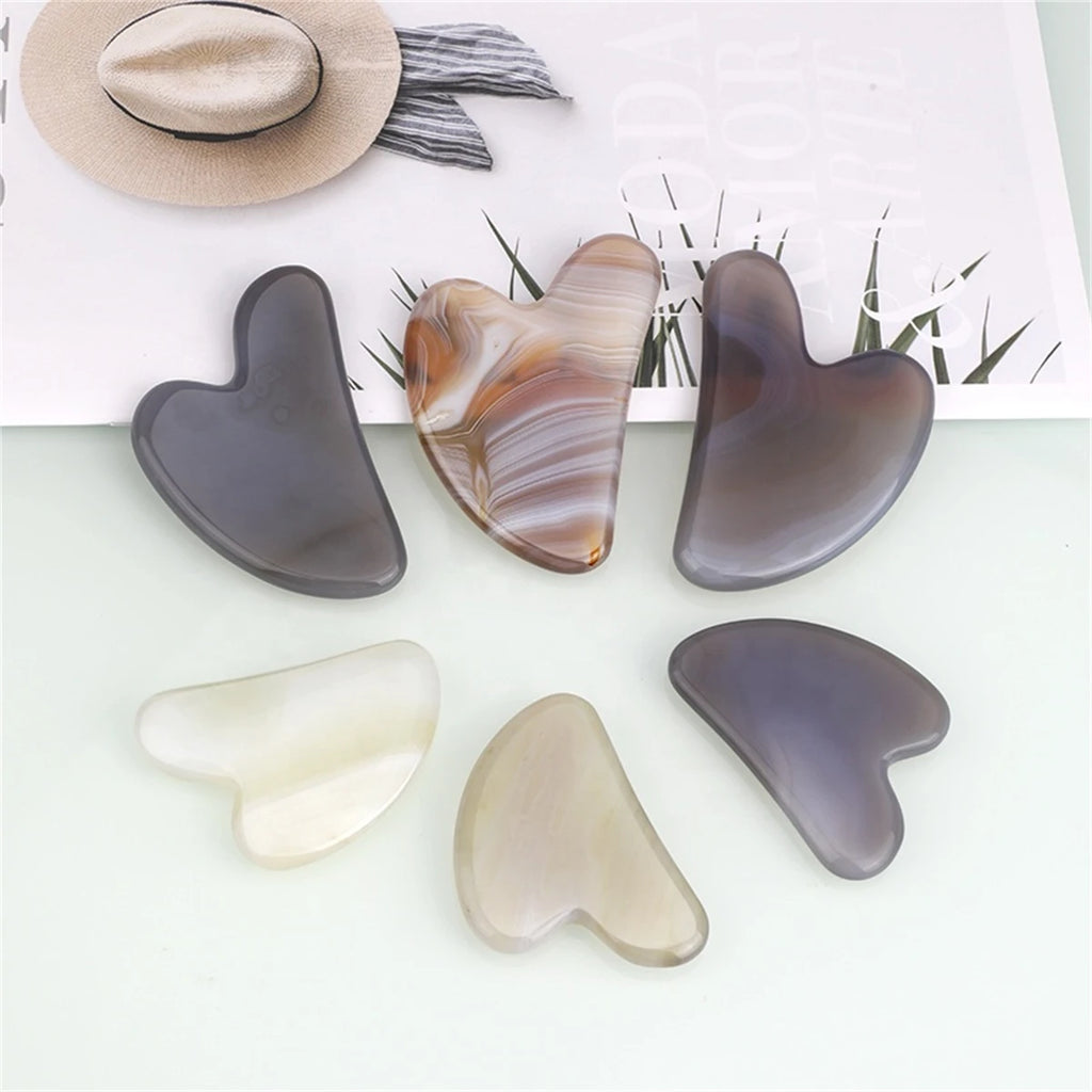 Guasha Massage Natural Stone Jade Scraper Facial Gua Sha SPA  Neck Massager for Face Lifting Wrinkle Remover Beauty Healty Tool
