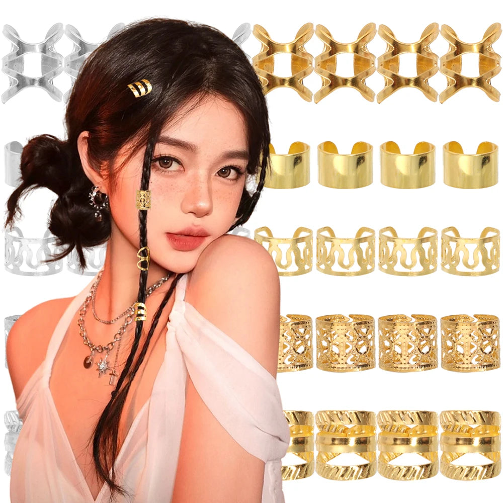 100pcs Dreadlock Hair Rings Hair Jewelry Cuffs Clip Hair Braids Dirty Braids Bead Hippie Hairpin Accessories Headwear for Women
