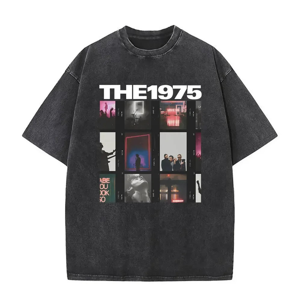 Washed Vintage The 1975 about You Print T-shirt Being Funny in A Foreign Language Album Tshirt Men Women Hip Hop Casual T Shirt