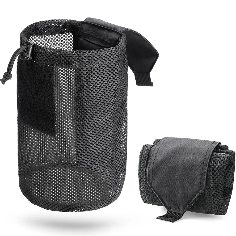 Tactical Style Roll-Up Mesh Utility Pouch, Lightweight Foldable Storage Pocket for Outdoor & EDC Use
