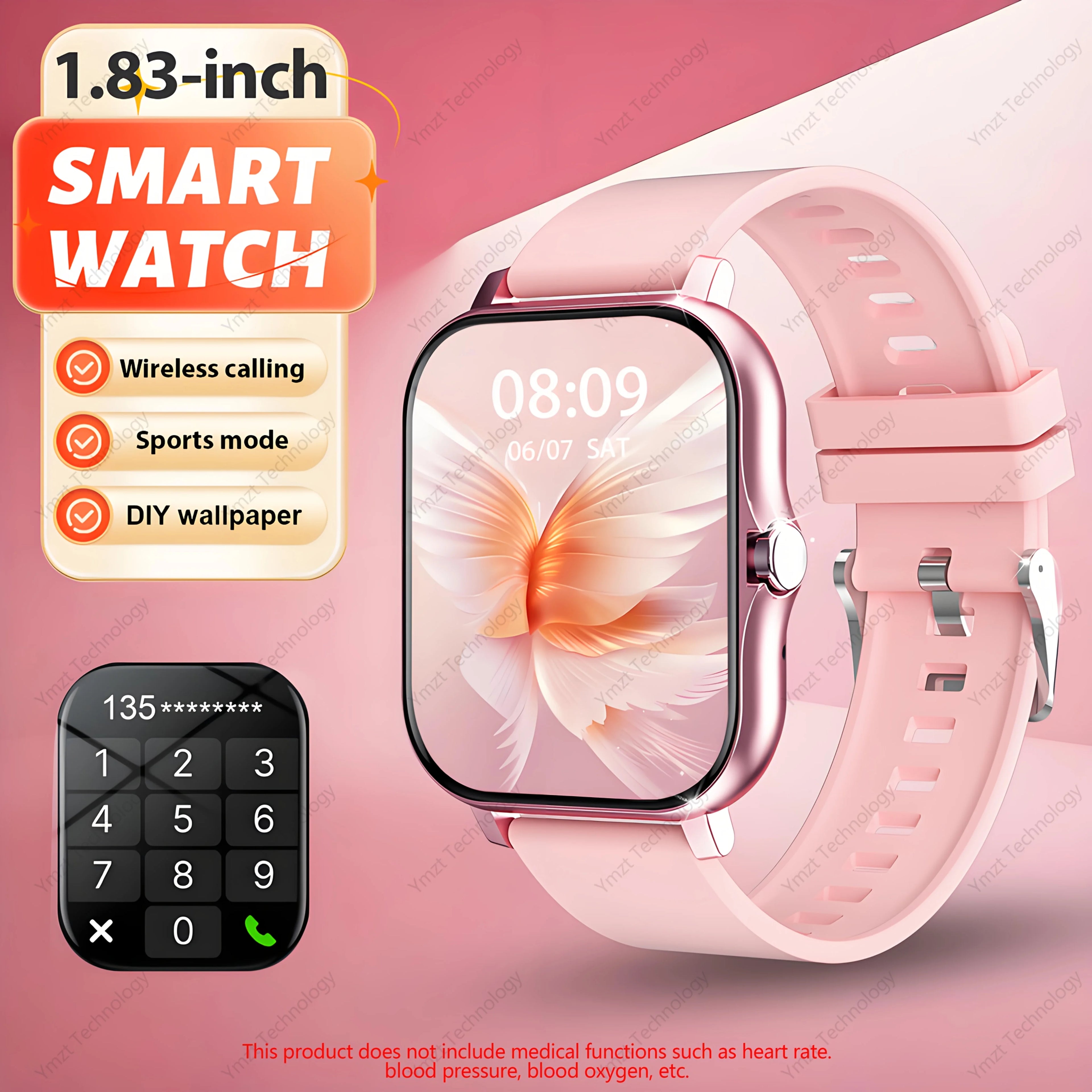 2025 New 4.65cm  Touchscreen Smartwatch with WirelessVoice180mAh Rechargeable Battery Sleek Smartwatch  Alloy Case Watch Smart