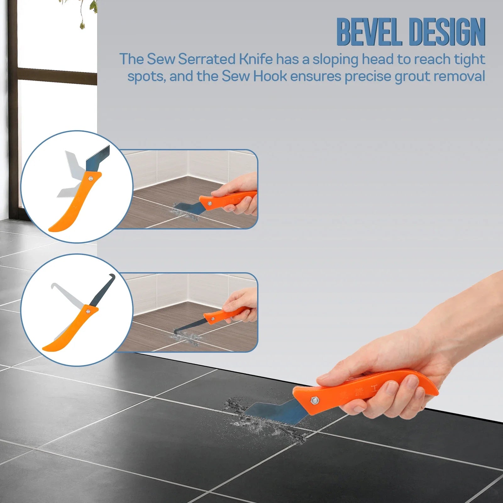 Grout Removal Tools Set Saw Blade Grout Hand Saw Tile Joint Cleaning Brush Caulking Edge for Floor Kitchen Hand Tool Set