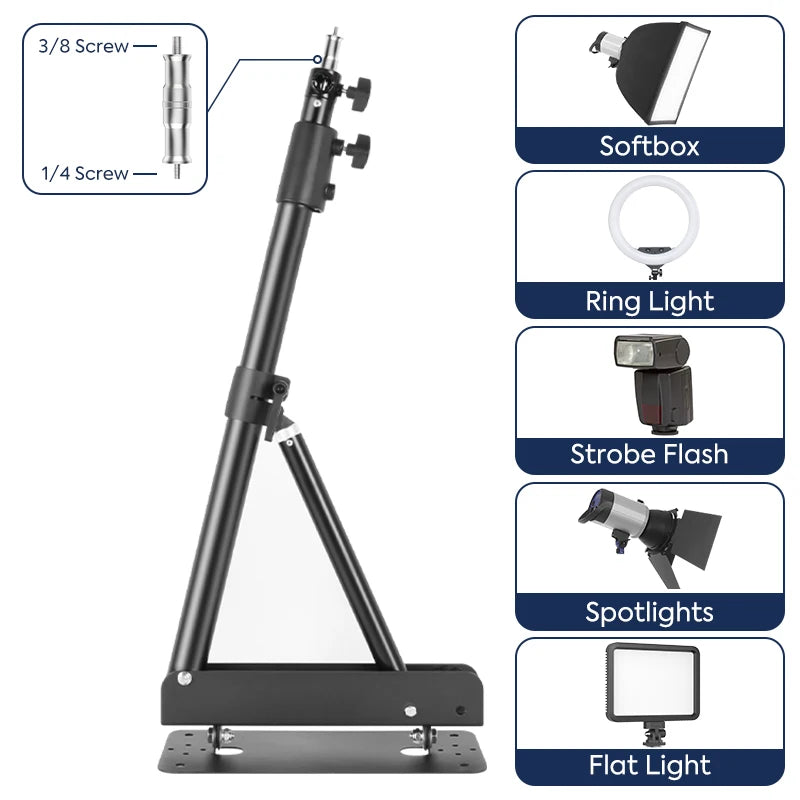 22in Ring Light Wall Mount,137/175cm Wall Mounting Triangle Boom Arm With Dimmable Light For Photography,Studio Kit Video Lights