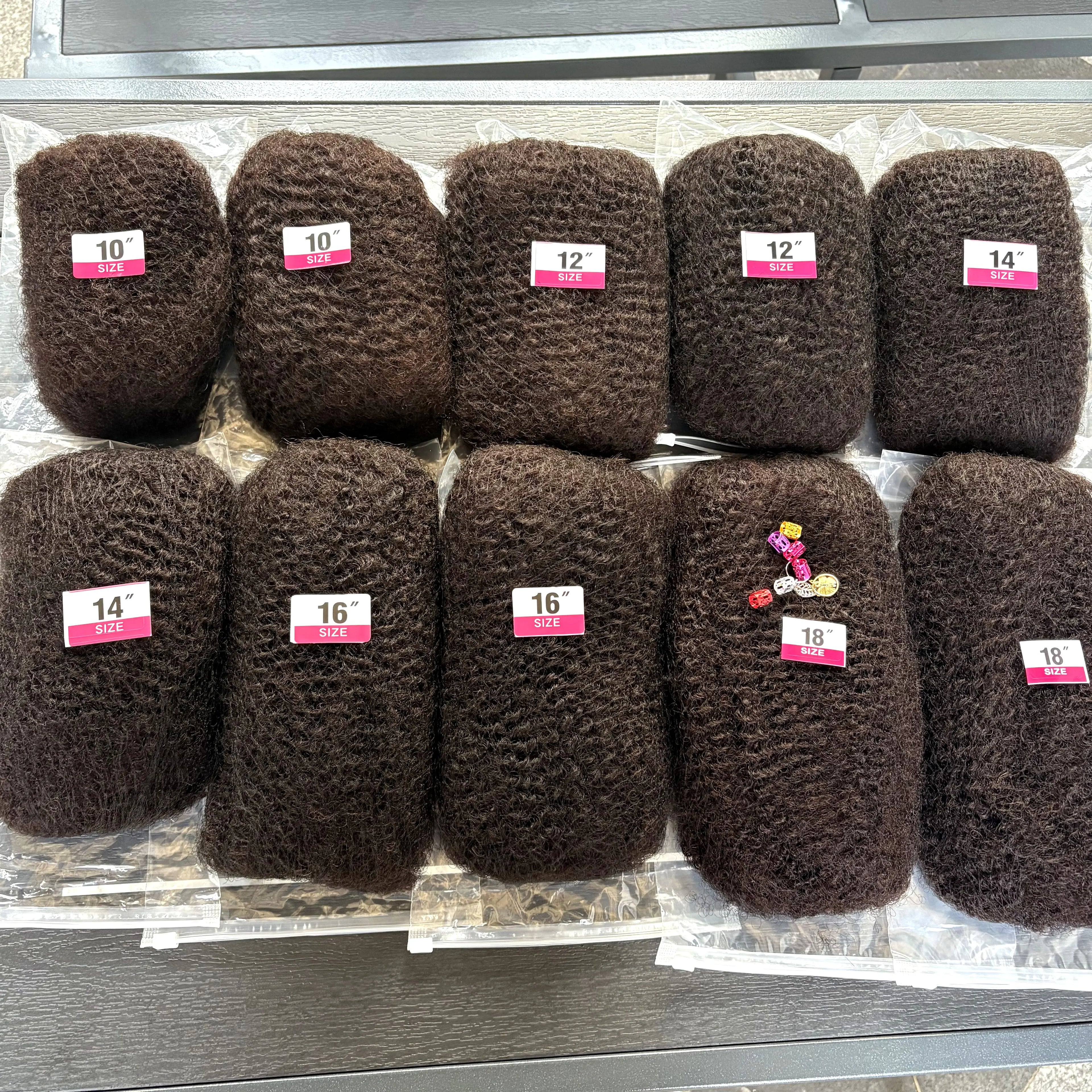 10-16Inch Natural 4C Afro Kinky Curly Bulk Human Hair Extensions No Weft Brazilian Remy Bulk for Locs Braiding Hair