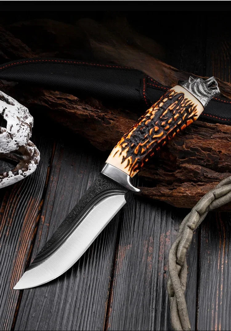 Kitchen-Friendly Meat Cutting Tool - Compact Straight Knife for Portability and High-Hardness Slicing - Ideal for Eating Meat