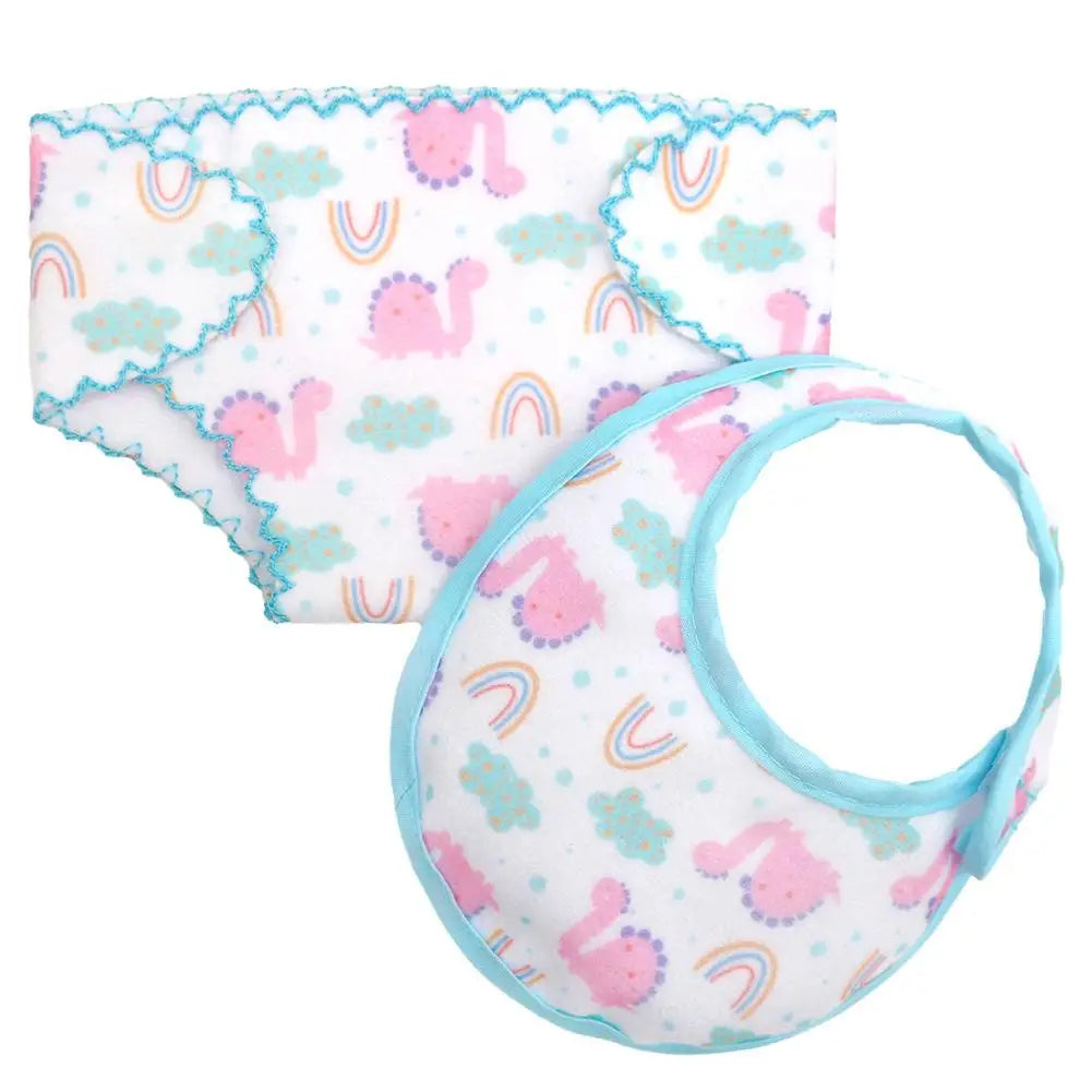 Baby Doll Diaper & Bib Set For 14-18 Inch Dolls, Adjustable Cloth Diapers And Drool Bibs For American Doll Clothes Accessories