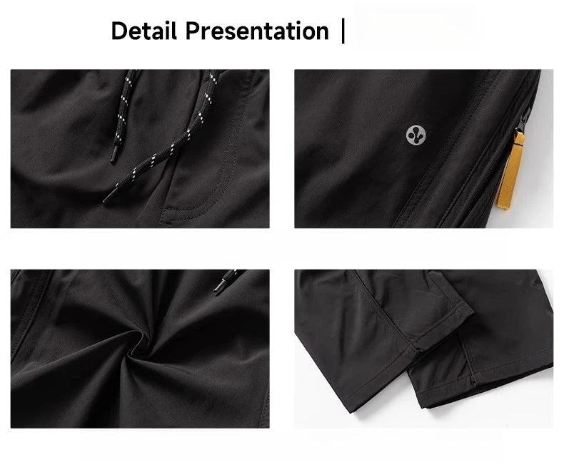 Streetwear Cargo Pants - Waterproof Windproof Fabric with Drawstring Elastic Waist｜Fall 2025 Loose Fit